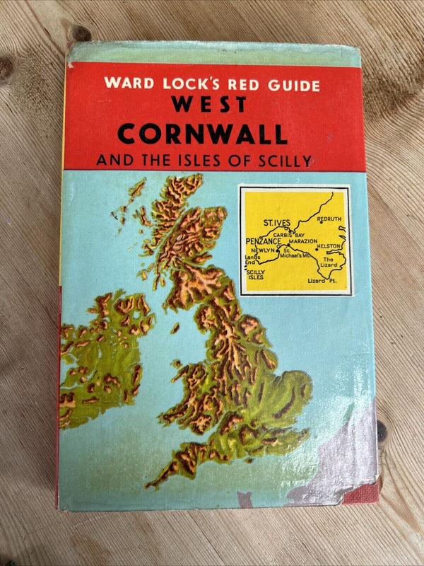 WEST CORNWALL Isles Of Scilly Ward Locks Red Guide Hardback Dust Jacket Maps