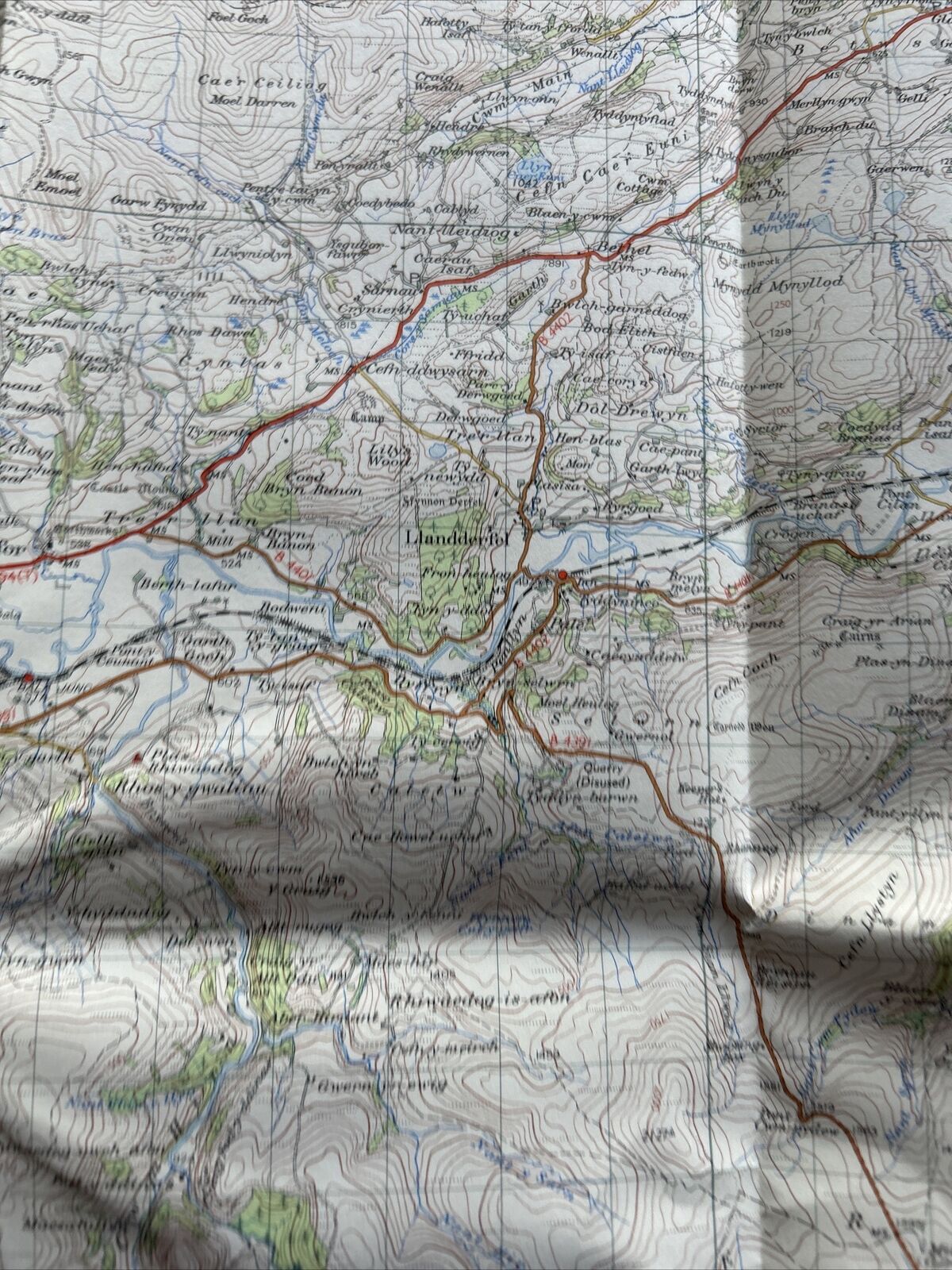 BALA & WELSHPOOL Ordnance Survey Seventh Series Paper One In Map Sheet 117 1953