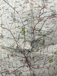 LINCOLN & GRANTHAM Ordnance Survey Cloth One Inch Map 1947 Sixth Ed Sheet 113