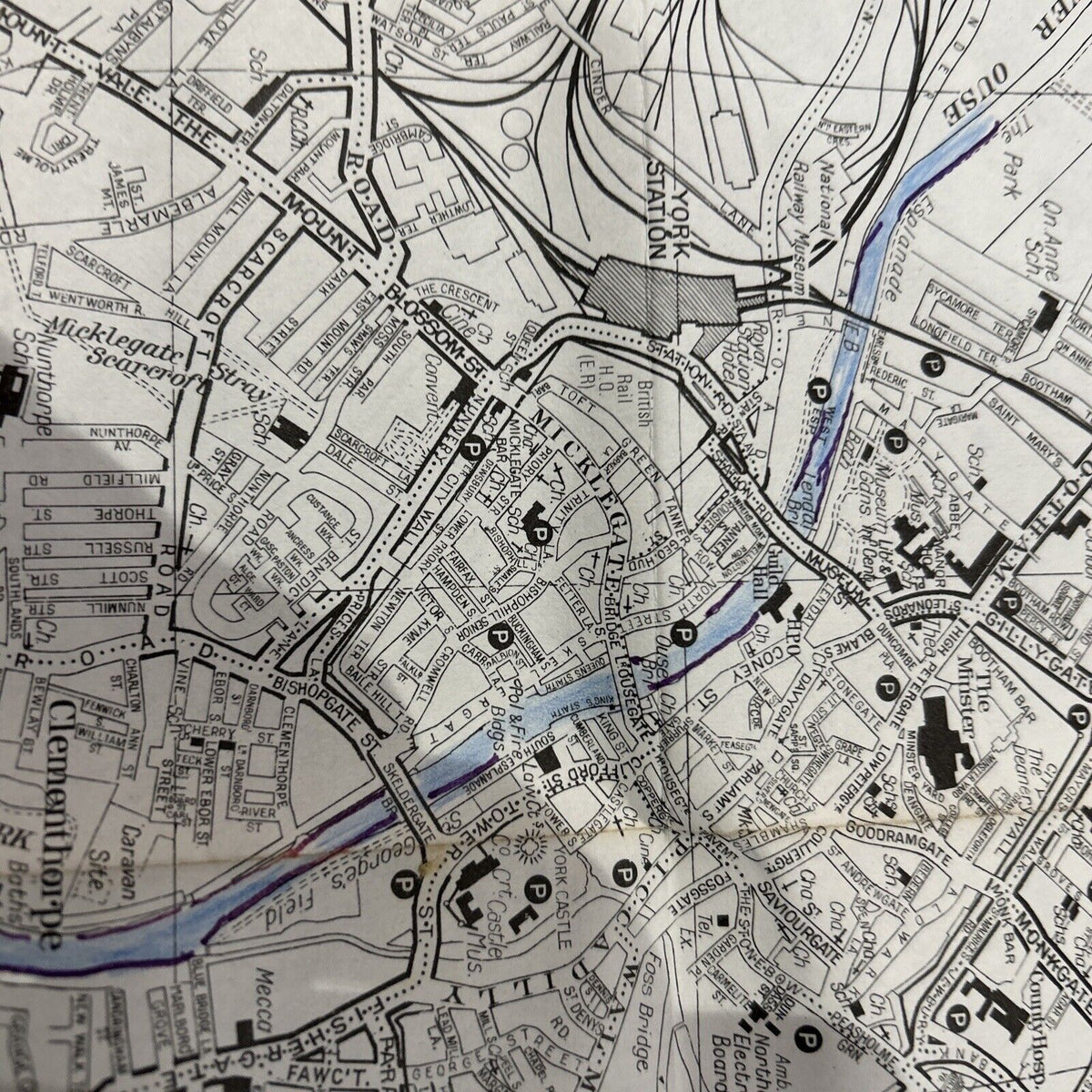 YORK Fulford Acomb Clifton - Map Geographia - 1970s?