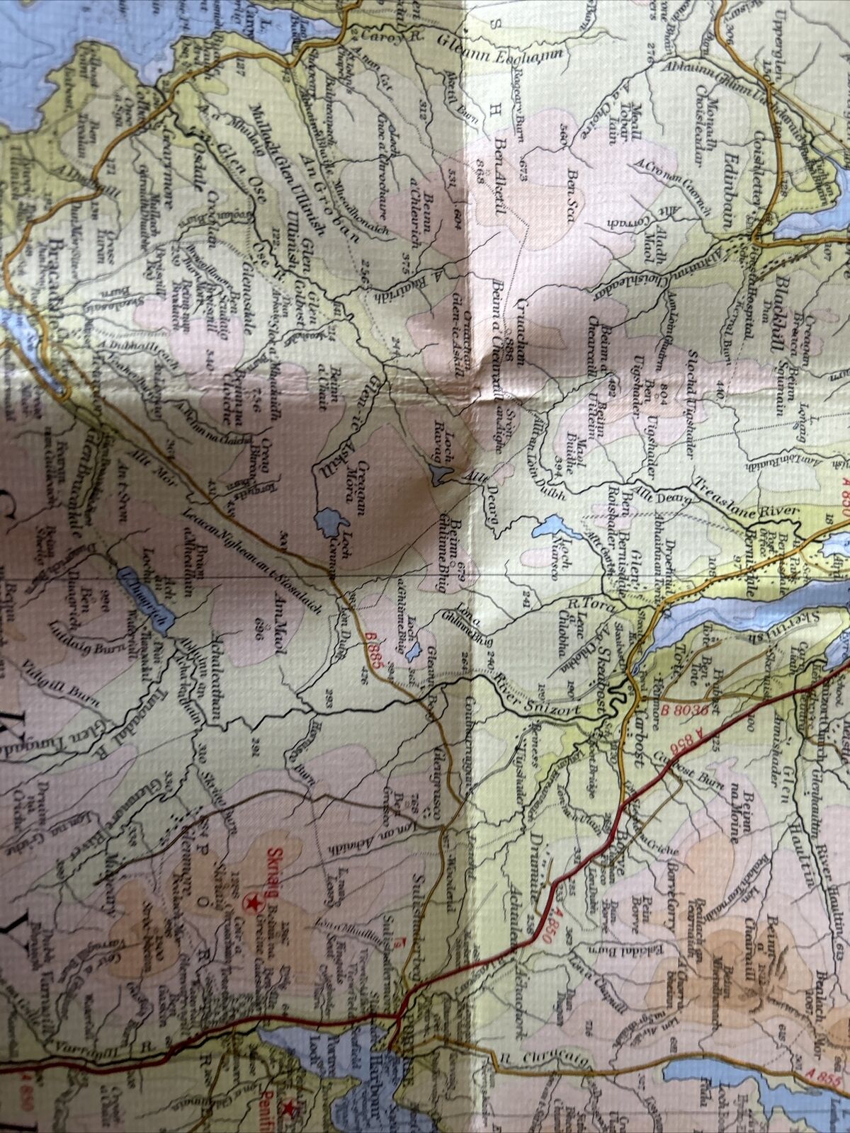 SKYE & TORRIDON - 1970 Bartholomews Cloth Map No 54 Loch Alsh Scalpay