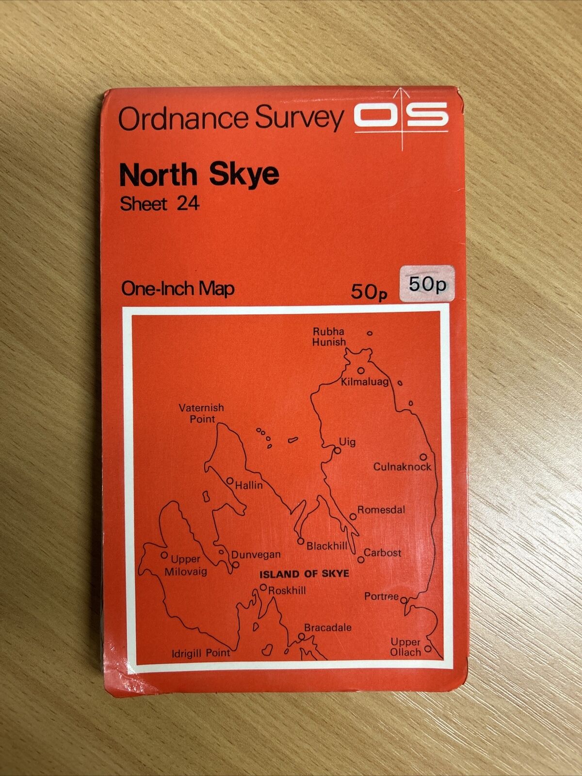 NORTH SKYE Ordnance Survey One Inch Sheet 24 Good Condition 1957 Bracadale