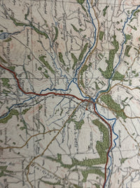 LLANIDLOES Ordnance Survey Paper One Inch Map 1922 Sheet 69 Contoured Caersws