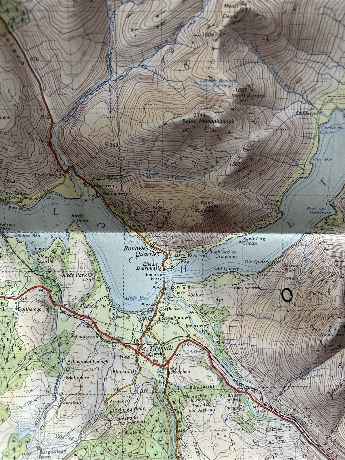 LORN & LOCHABER Ordnance Survey One Inch Paper Tourist Map 1959 Oban & Lochaber