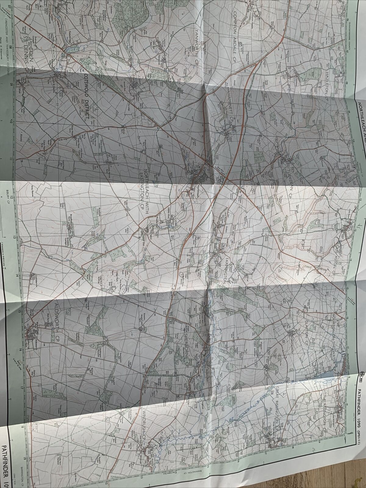 NORTHLEACH & ANDOVERSFORD Ordnance Survey Pathfinder Map 894 SP01/11 1985