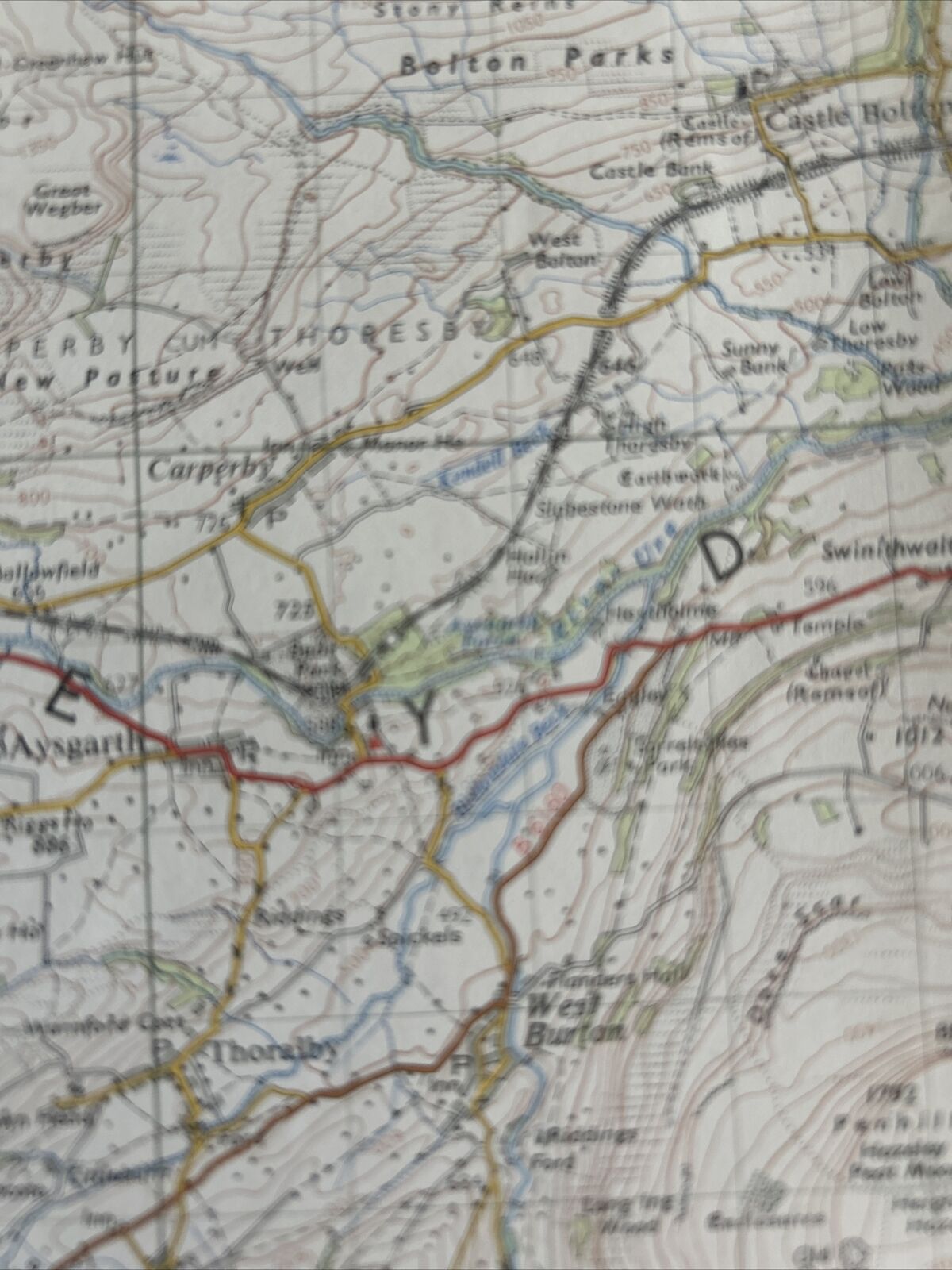 WENSLEYDALE Ordnance Survey Seventh Series Paper One inch 1955 Sheet 90 HAWES