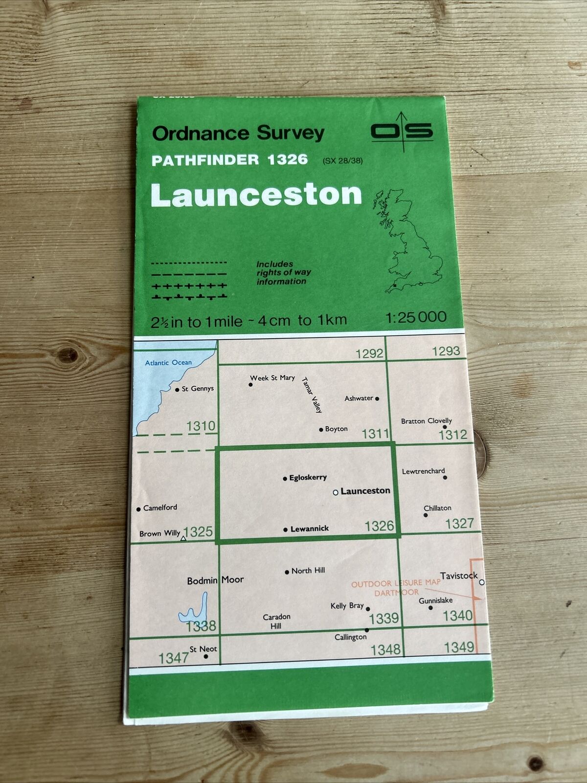 LAUNCESTON Pathfinder 1326 SX28/38 Ordnance Survey 1:25,000 1989 Egloskerry