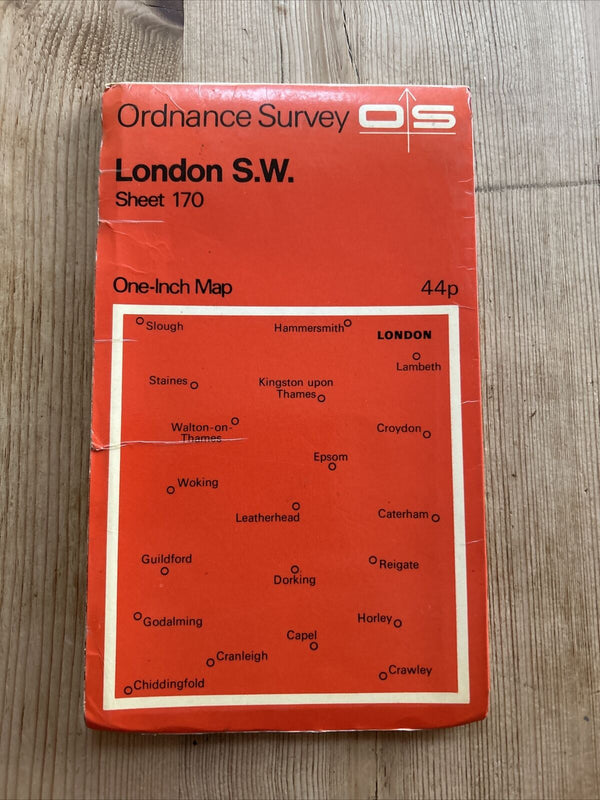 LONDON S W 1970 Edition Ordnance Survey One Inch Map No 170 Guildford Reigate