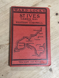 ST IVES Carbis Bay Western Cornwall Ward Lock Illustrated Hardback 1950s? Maps