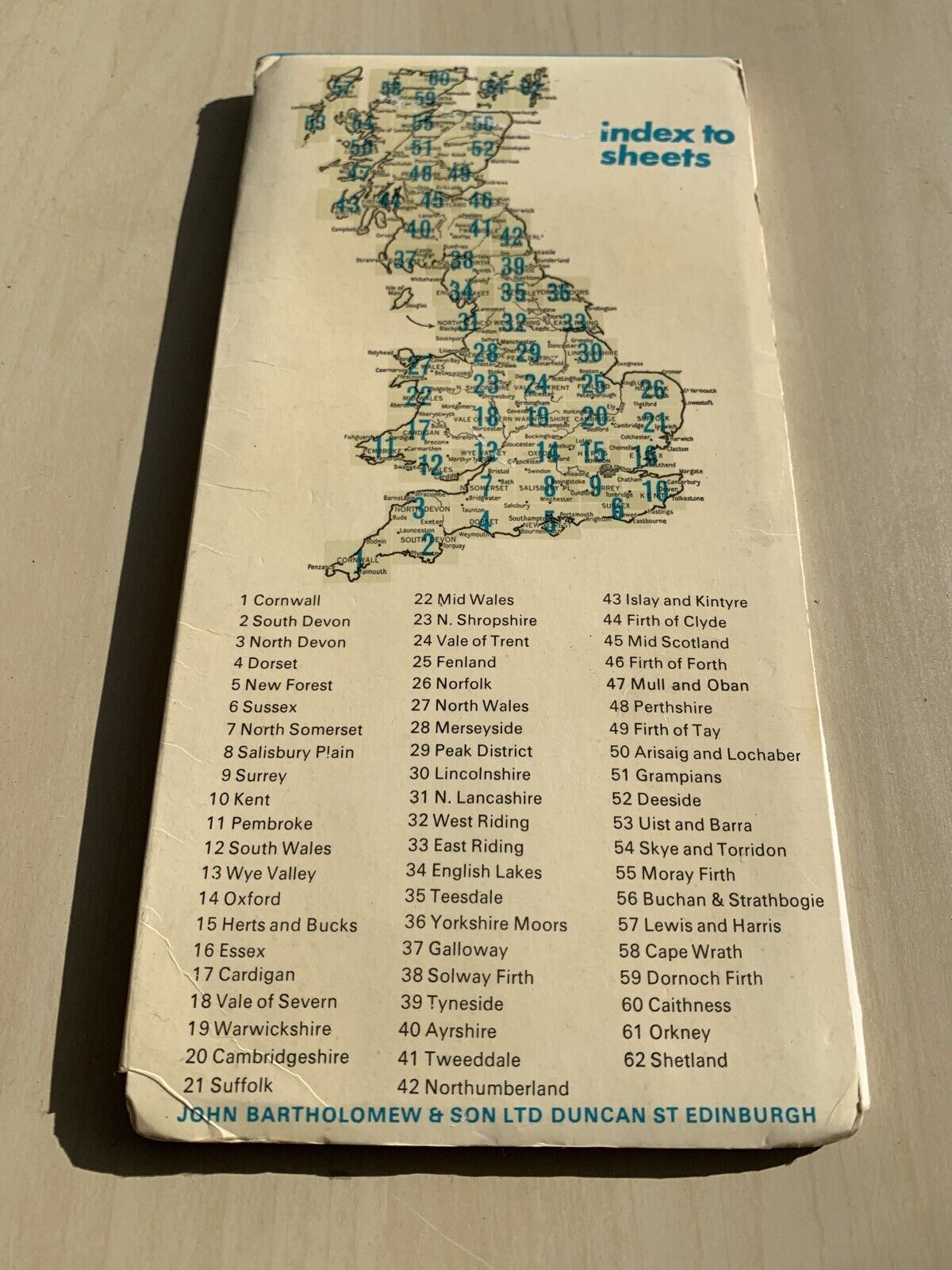 ARISAIG And LOCHABER  Bartholomew Half Inch Map No 50 - 1972