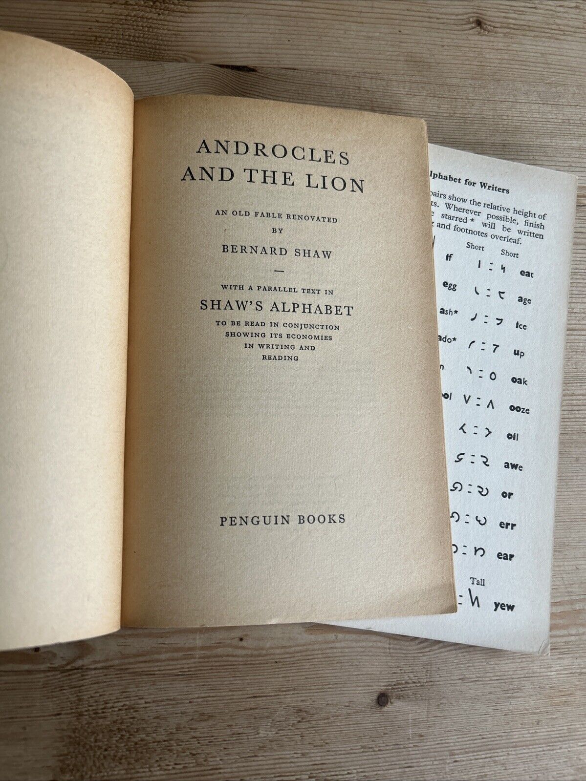 THE SHAW ALPHABET EDITION OF ANDROCLES AND THE LION - Penguin Books No Q29 1962