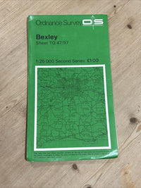 BEXLEY Ordnance Survey Second Series 1:25,000 Map TQ47/57 Greenwich 1971 Marked