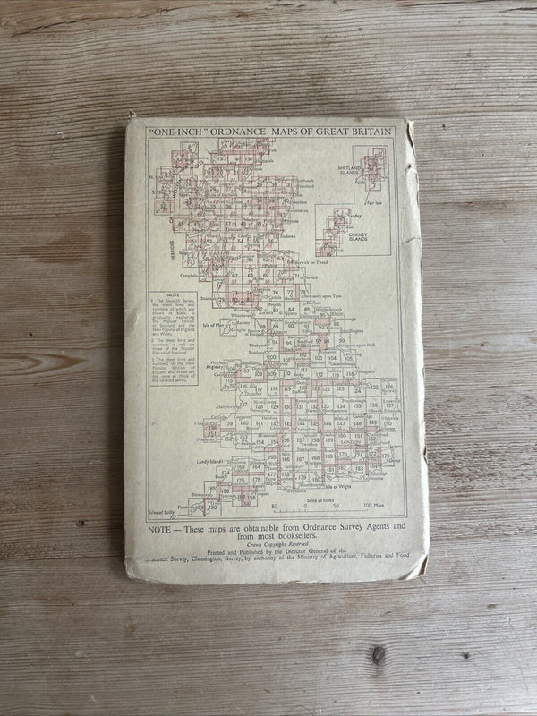 ANGLESEY Ordnance Survey CLOTH Seventh Series Map One Inch  1953 Sheet 106