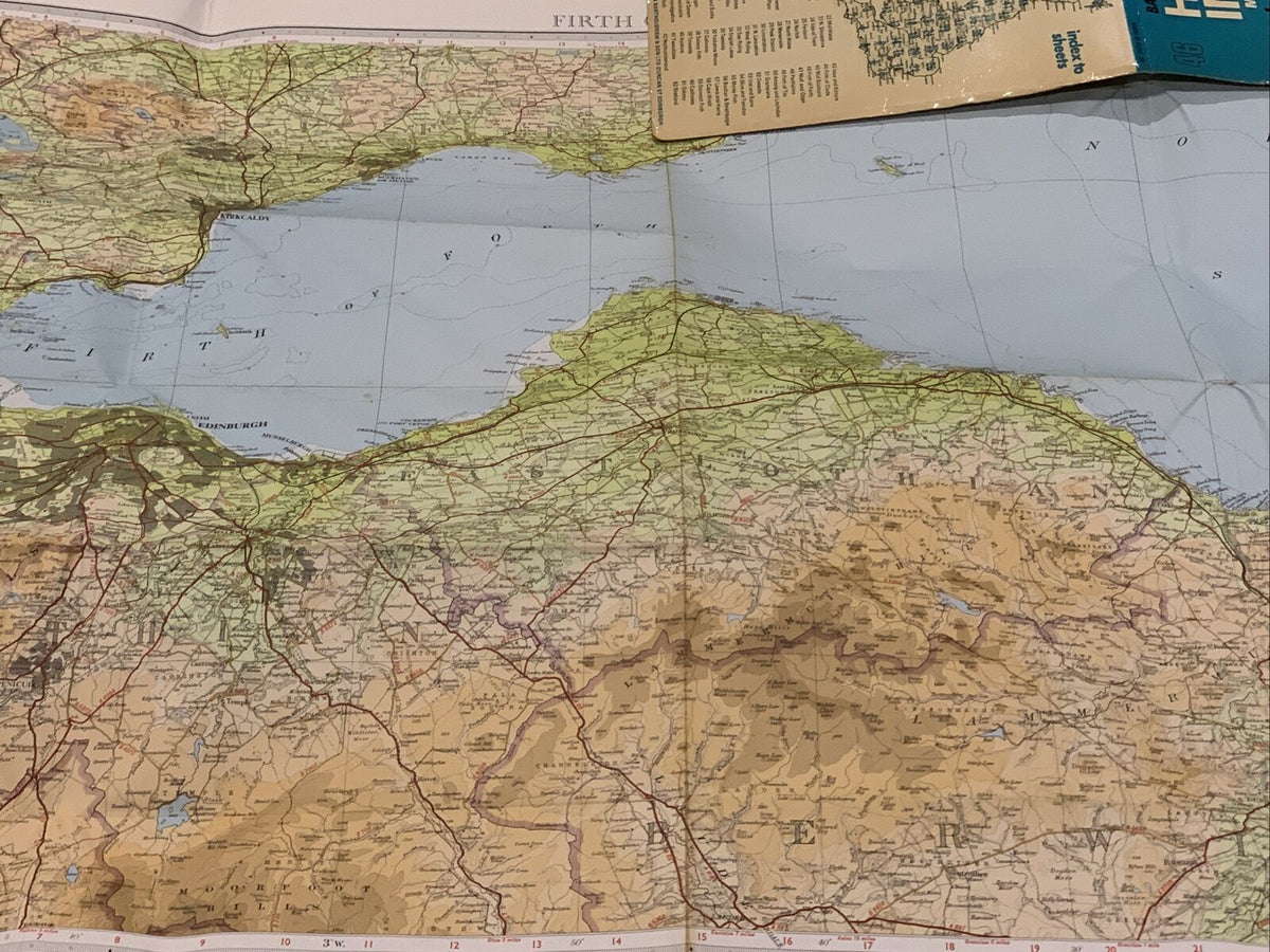 FIRTH OF FORTH Bartholomew Half Inch Map No 46 Scotland 1970 Edinburgh Kinross