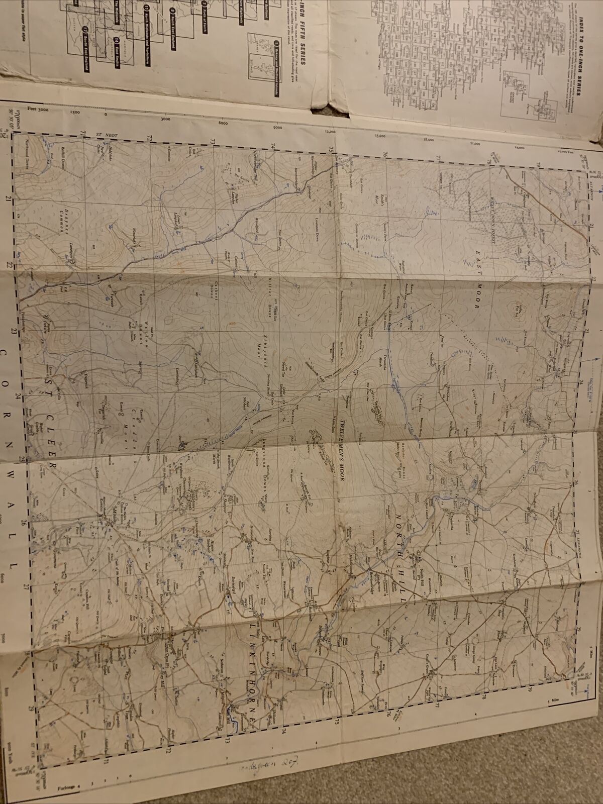 BODMIN MOOR East - Ordnance Survey 2 And A Half Inch Map 1:25000 1963 Sheet SX27