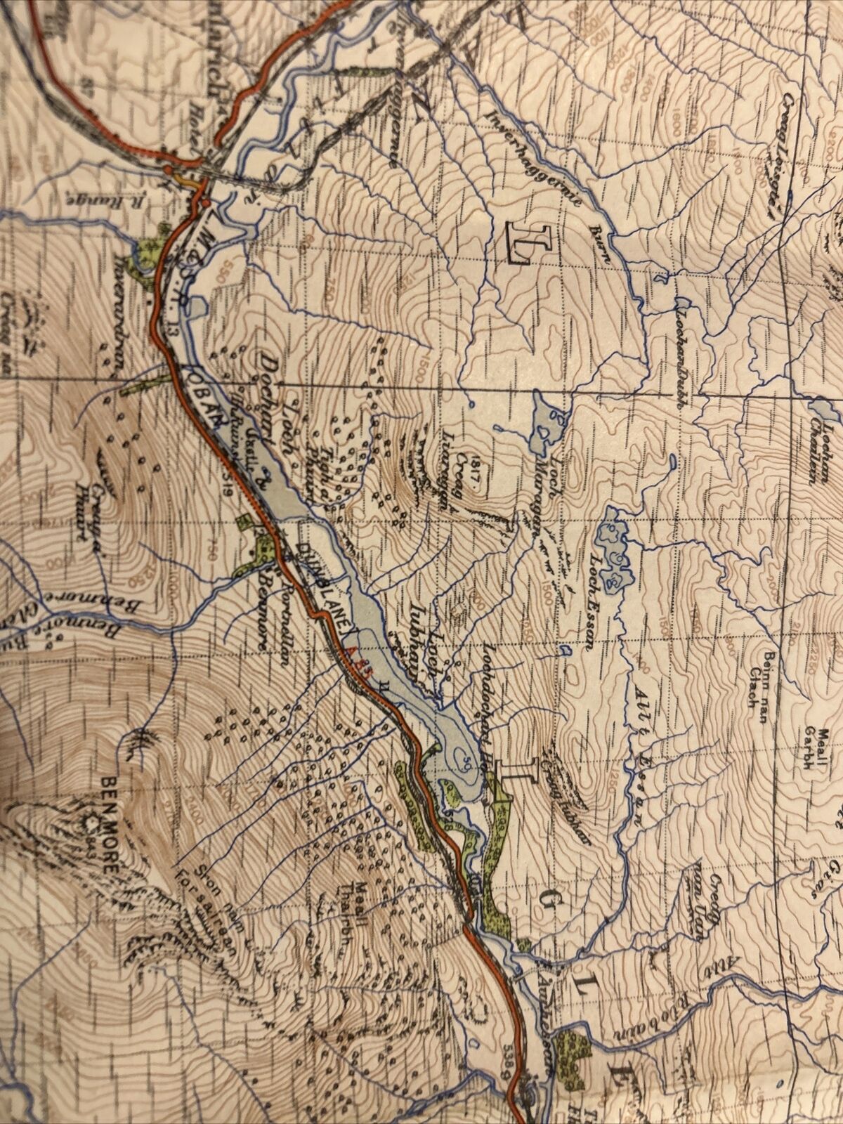 LOCH KATRINE & LOCH EARN Ordnance Survey One Inch Sheet 62 Popular Edition 1945