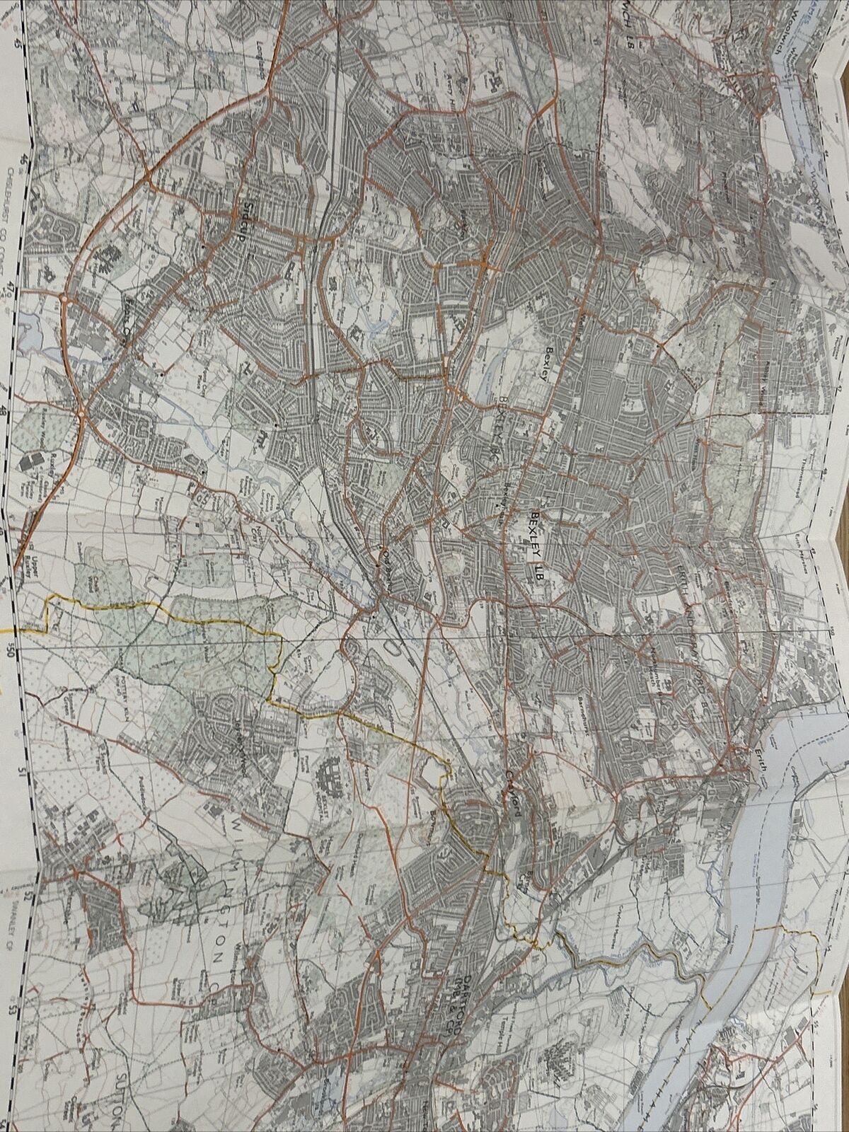 BEXLEY Ordnance Survey Second Series 1:25,000 Map TQ47/57 Greenwich 1971 Marked