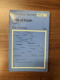 FIRTH OF FORTH 1969 Paper Ordnance Survey Quarter Inch Map Sheet 7 Glasgow Earn