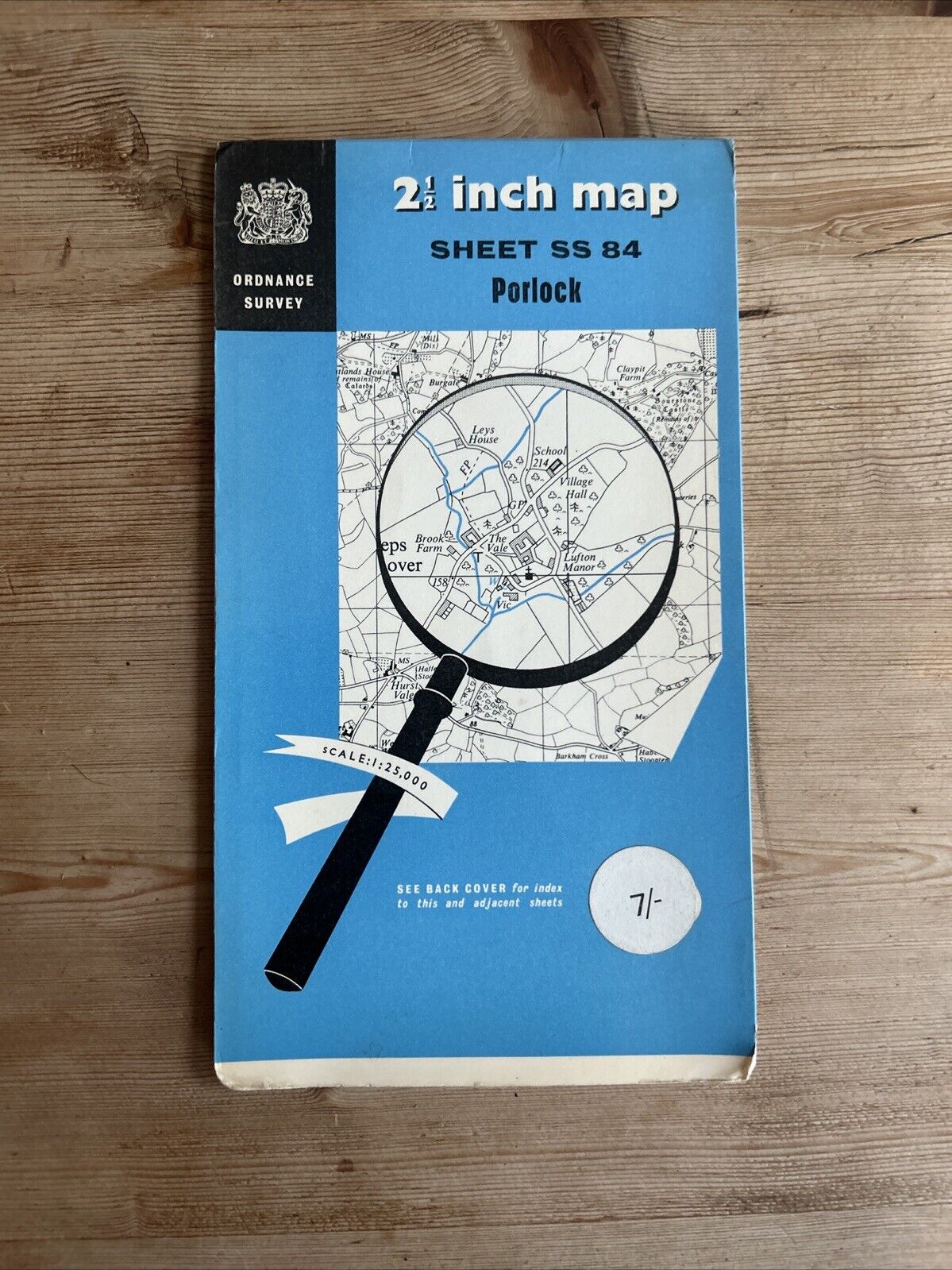 PORLOCK Ordnance Survey Sheet SS84 Two & Half Inch MAP 1962 Luccombe