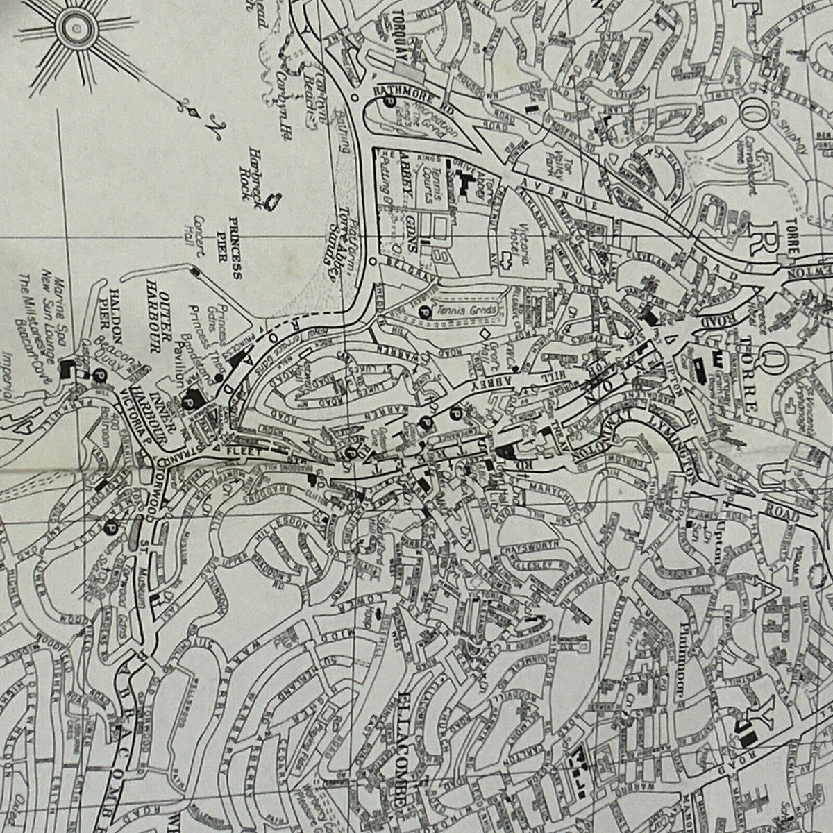 TORBAY Torquay Paignton Brixham - Map Geographia - 1970s?