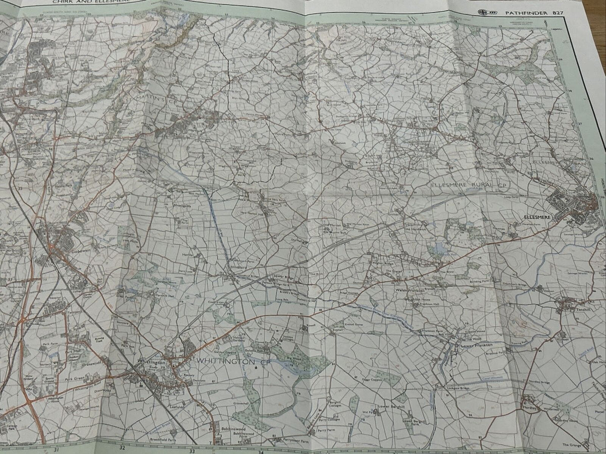 CHIRK & ELLESMERE Pathfinder 827 Ordnance Survey Sheet 1:25000 1990 Whittington