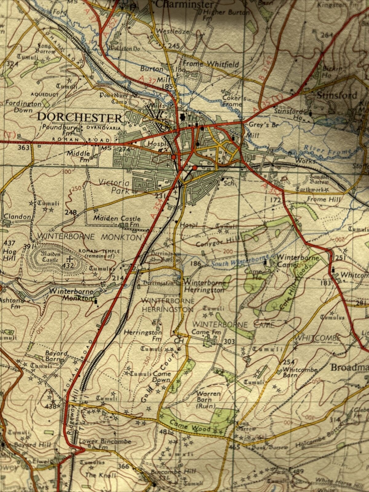 DORCHESTER Ordnance Survey Seventh Series Paper One Inch Map Sheet 178 1960