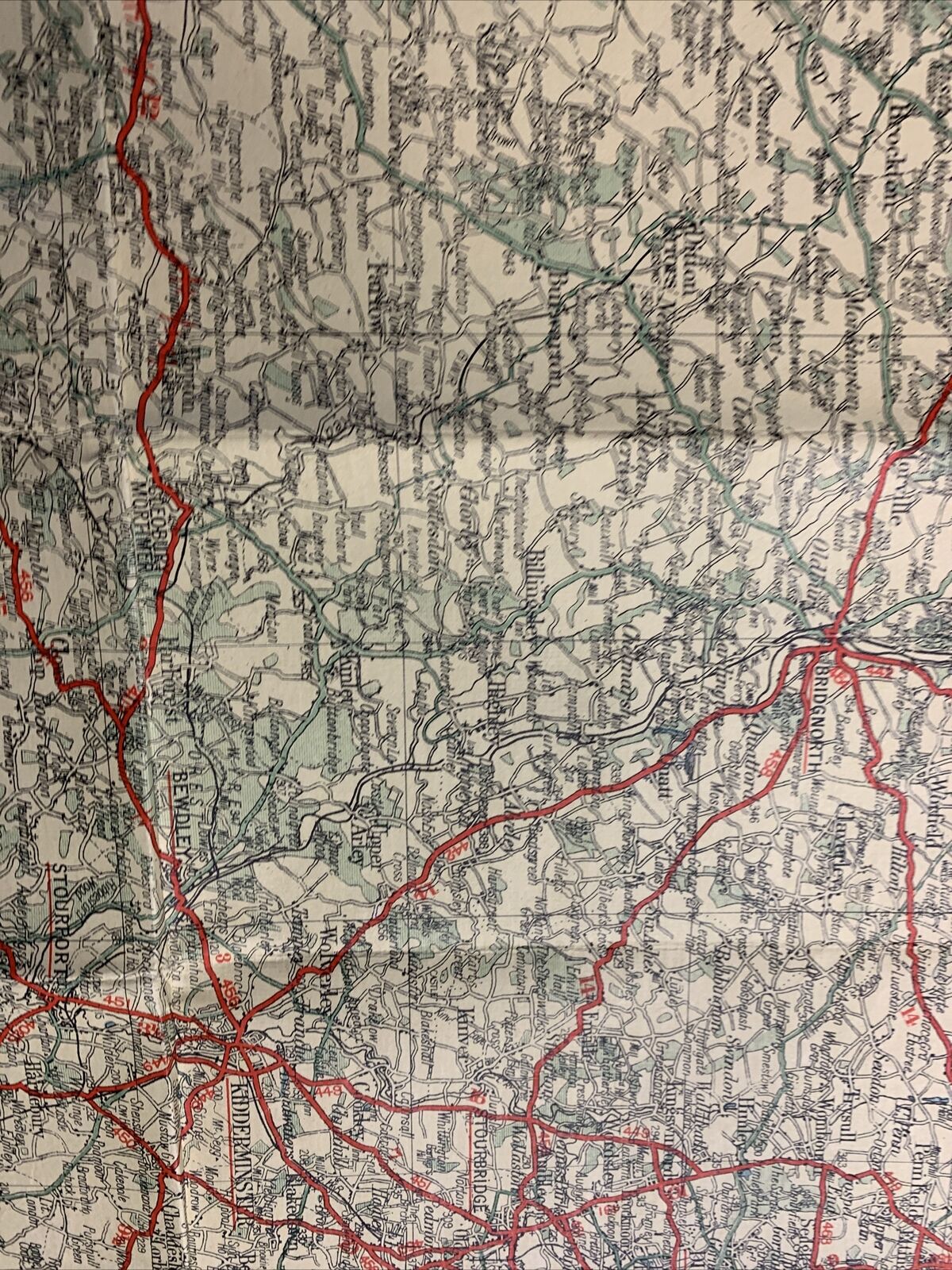 SHREWSBURY & DISTRICT Map 8 Of 19 GEOGRAPHIA Cloth 31 X 40 Cannock Llangollen