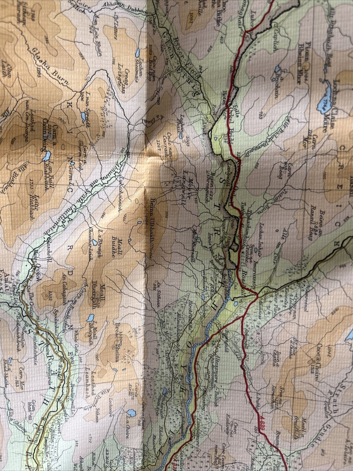 DORNOCH FIRTH Bartholomew Half Inch Cloth Map 1968 No 59 Cromarty Golspie Shin