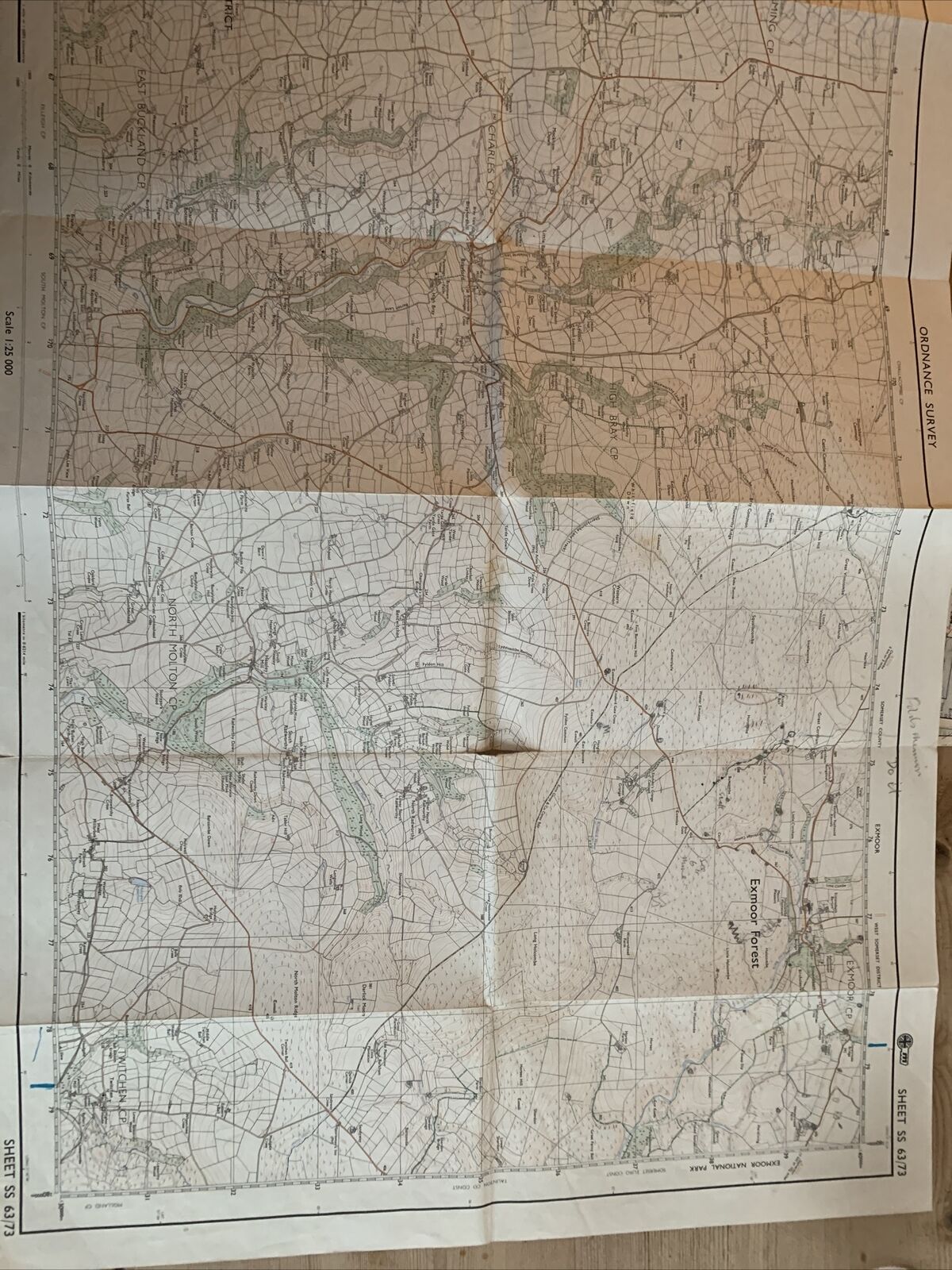 BRATTON FLEMING & BRAYFORD Pathfinder Ordnance Survey Sheet SS63/73 1:25000 1982