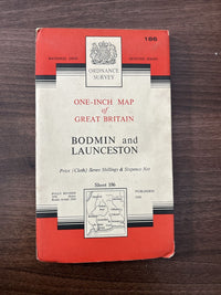 BODMIN & LAUNCESTON Cloth No 183  1961 7th Series Ordnance Survey 1 Inch Map