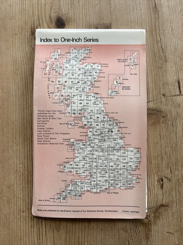 BERWICK UPON TWEED Ordnance Survey One Inch Sheet 64 Good Condition 1965 Holy