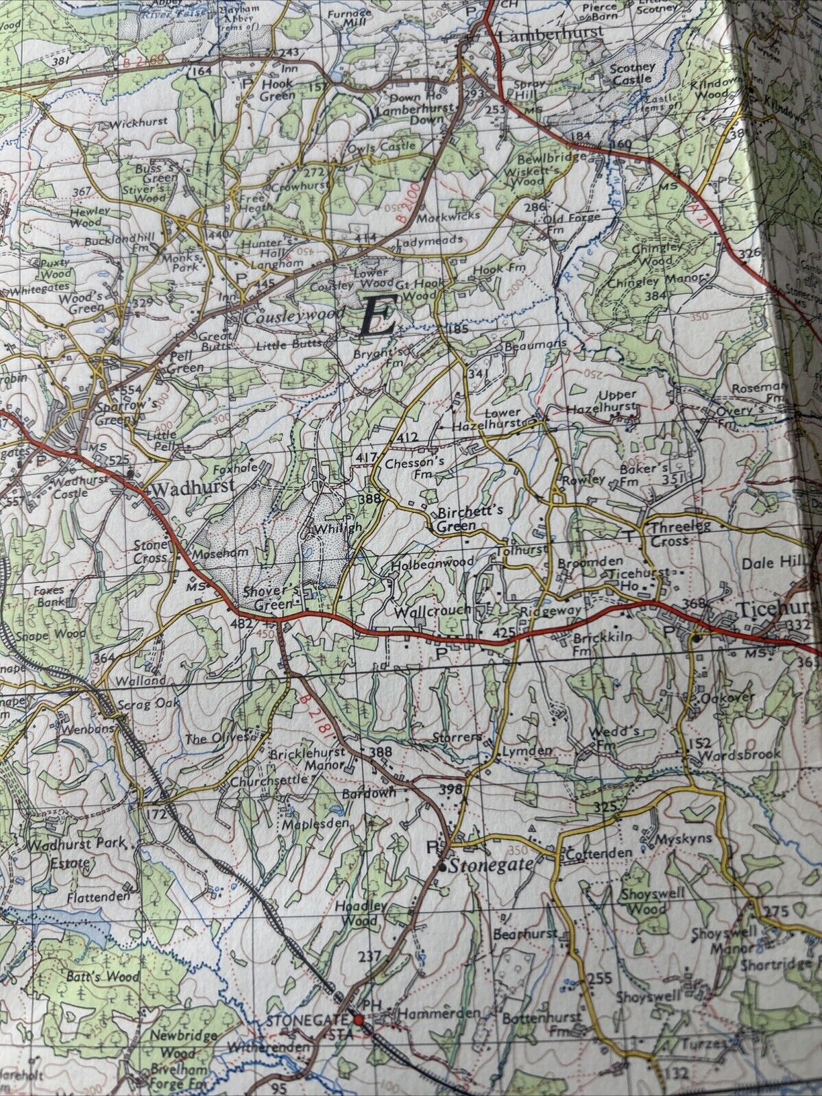 EASTBOURNE Ordnance Survey CLOTH Seventh Series Map 1 Inch 1960 Sheet 183 Battle