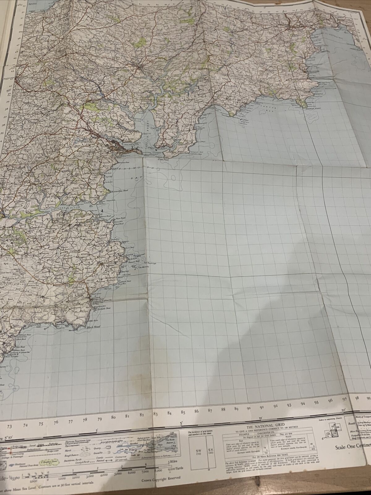 Truro Falmouth Cornwall Cloth 1946 6th Series Ordnance Survey One Inch Sheet 190