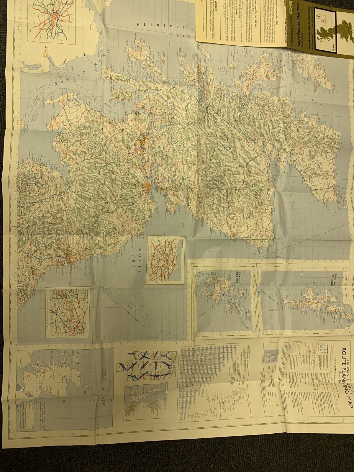 1973 Ordnance Survey Route Planning Map - North Sheet Ten Miles To Inch Scotland