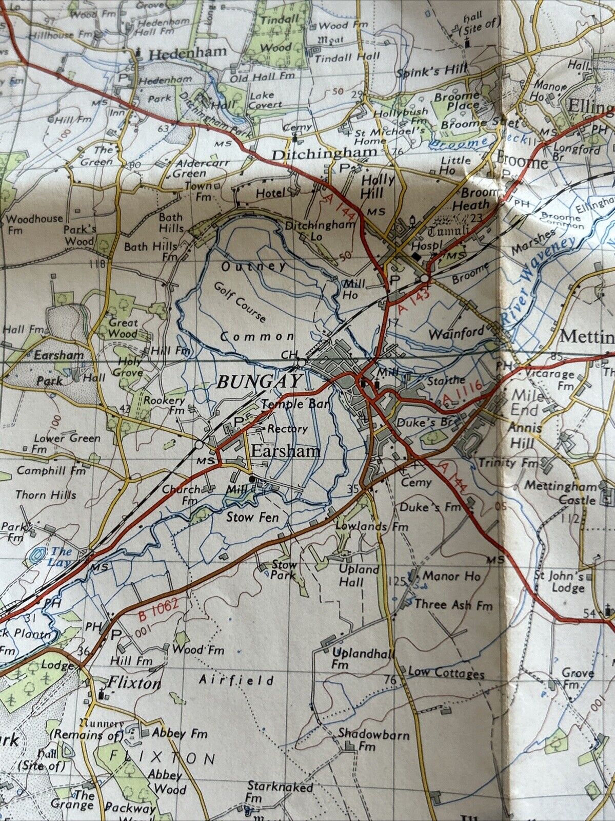 LOWESTOFT Ordnance Survey Paper Map 1954 Seventh Series No 137 Leiston Bungay