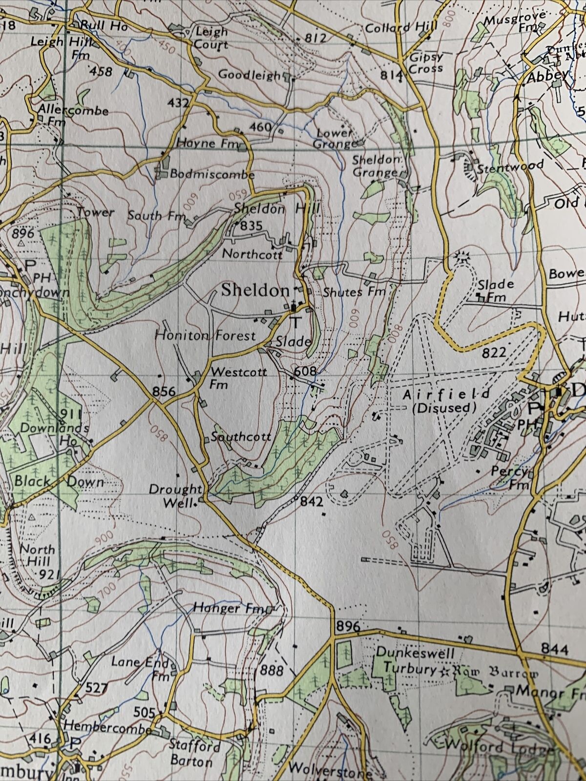 Exeter Sidmouth Tiverton  1960 Edition Ordnance Survey One Inch Map No 176