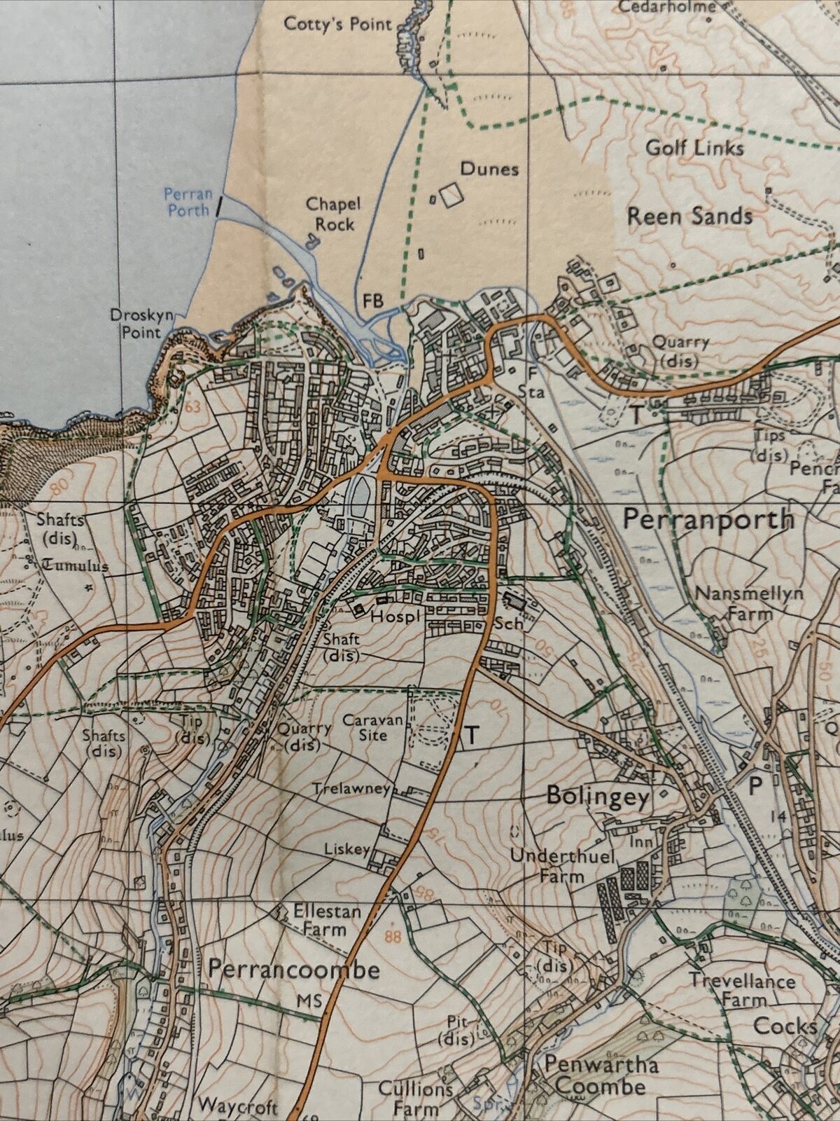 PERRANPORTH  Pathfinder Ordnance Survey SW75 1:25,000 1977 Crantock Goonhavern