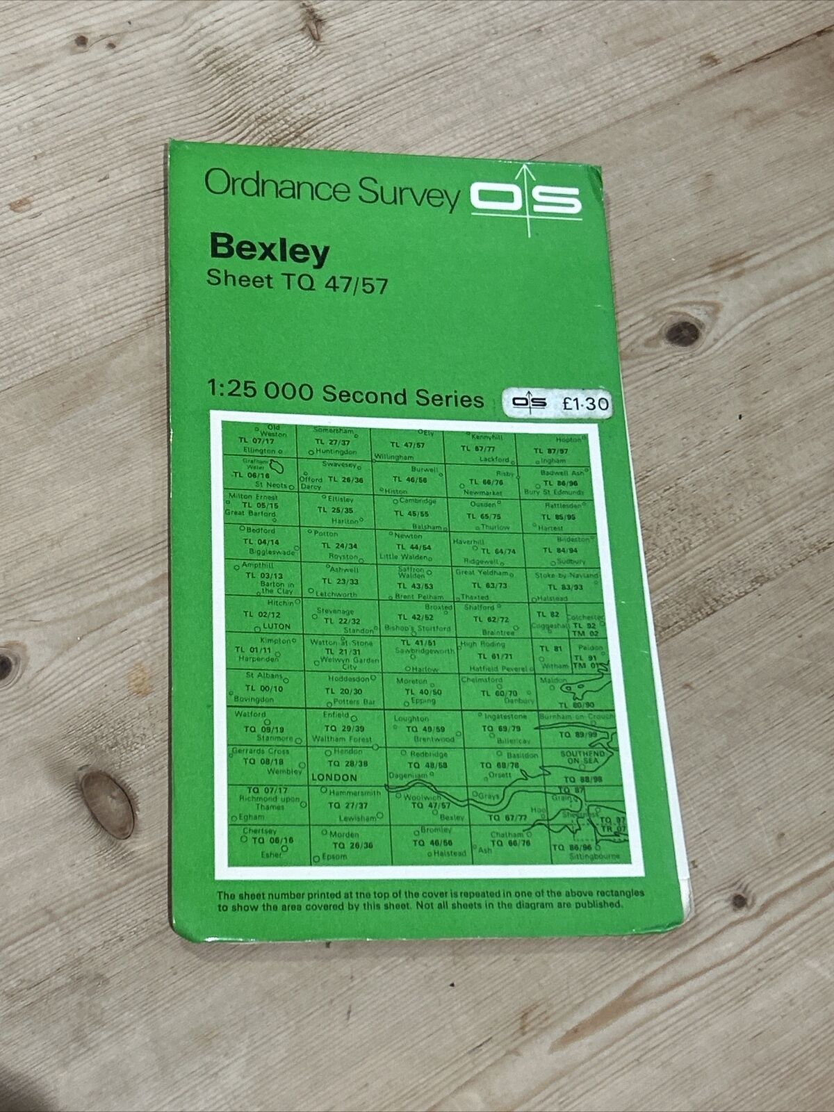 BEXLEY Dartford Ordnance Survey Second Series 1:25,000 Map TQ47/57 1979