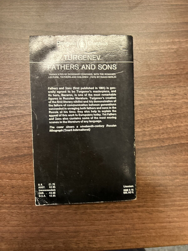 FATHERS AND SONS By Turgenev - Penguin Modern Classics 1983 Russia