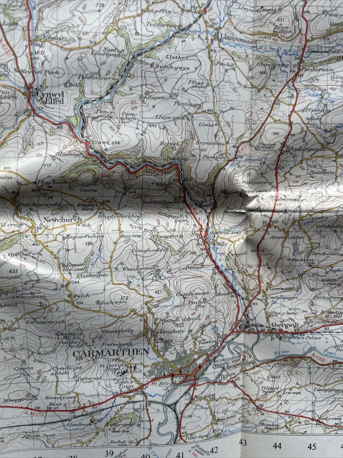 CARDIGAN Ordnance Survey Seventh Series Paper One Inch Map Sheet 139 1952