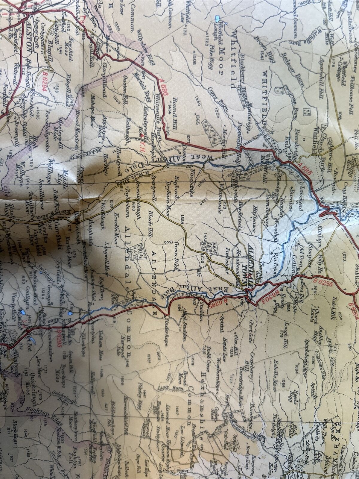 TYNESIDE Bartholomew Map 1971 Half Inch Paper No 39 Teeside Milburn Forest