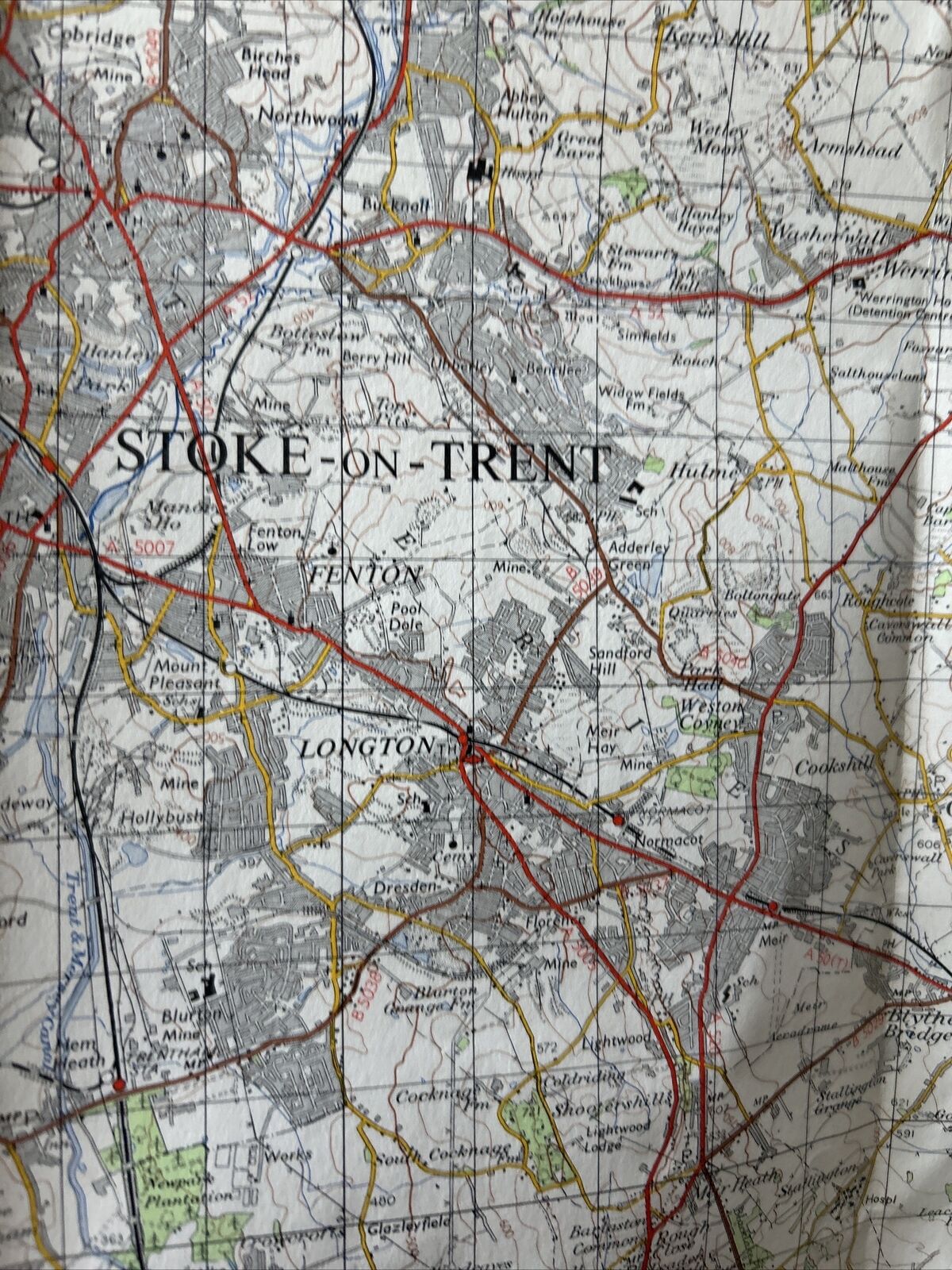 STOKE ON TRENT Ordnance Survey Seventh Series Paper One inch 1962 Sheet 110