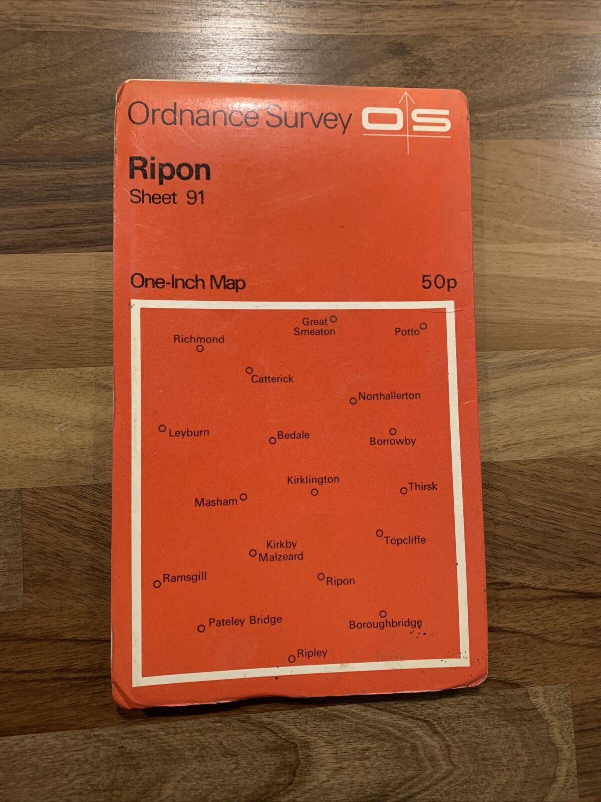 RIPON North Yorkshire - Ordnance Survey Map One Inch 1962 Sheet 91 Thirsk Bedale