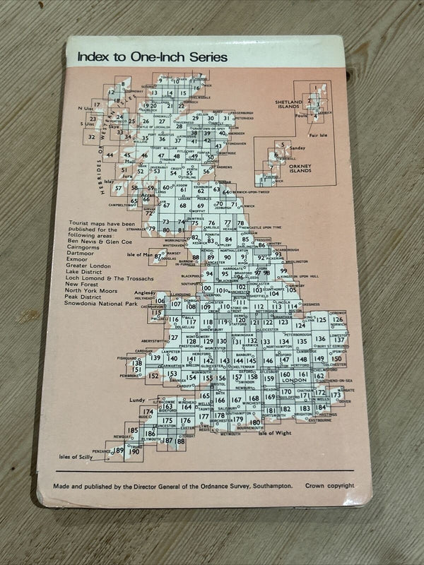 PENTLAND FIRTH Ordnance Survey One Inch Sheet 7 Good Condition 1959 / 69 Hoy