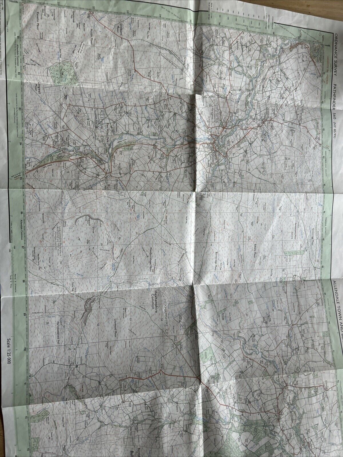 ALLENDALE TOWN & BLANCHLAND Ordnance Survey Map Pathfinder 560 1986 Derwent