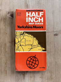 YORKSHIRE MOORS Bartholomew Half Inch Cloth Map 1969 No 36 Whitby Filey Teeside