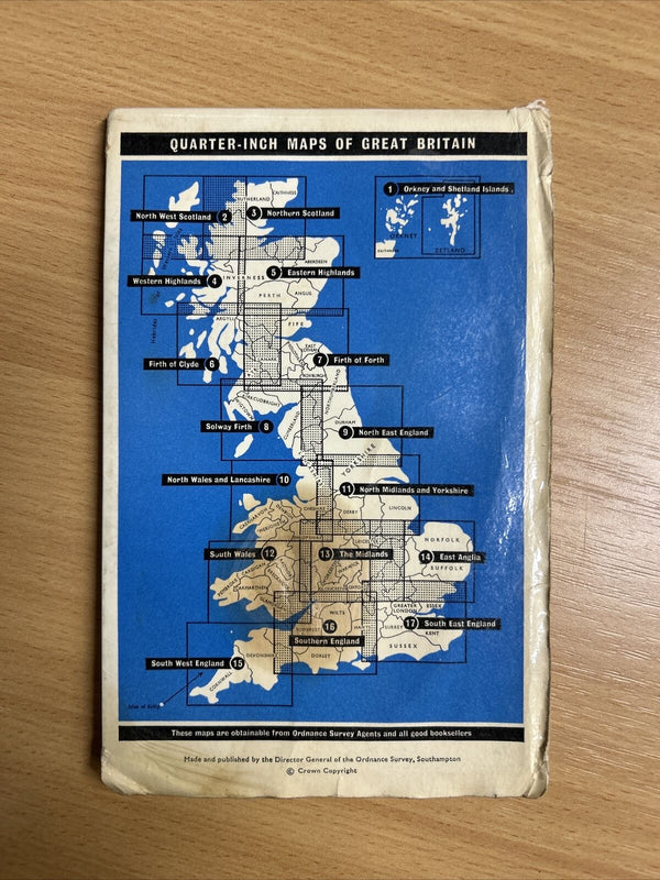 NORTH WALES & LANCASHIRE 1969 Ordnance Survey Quarter Inch Map Sheet 10