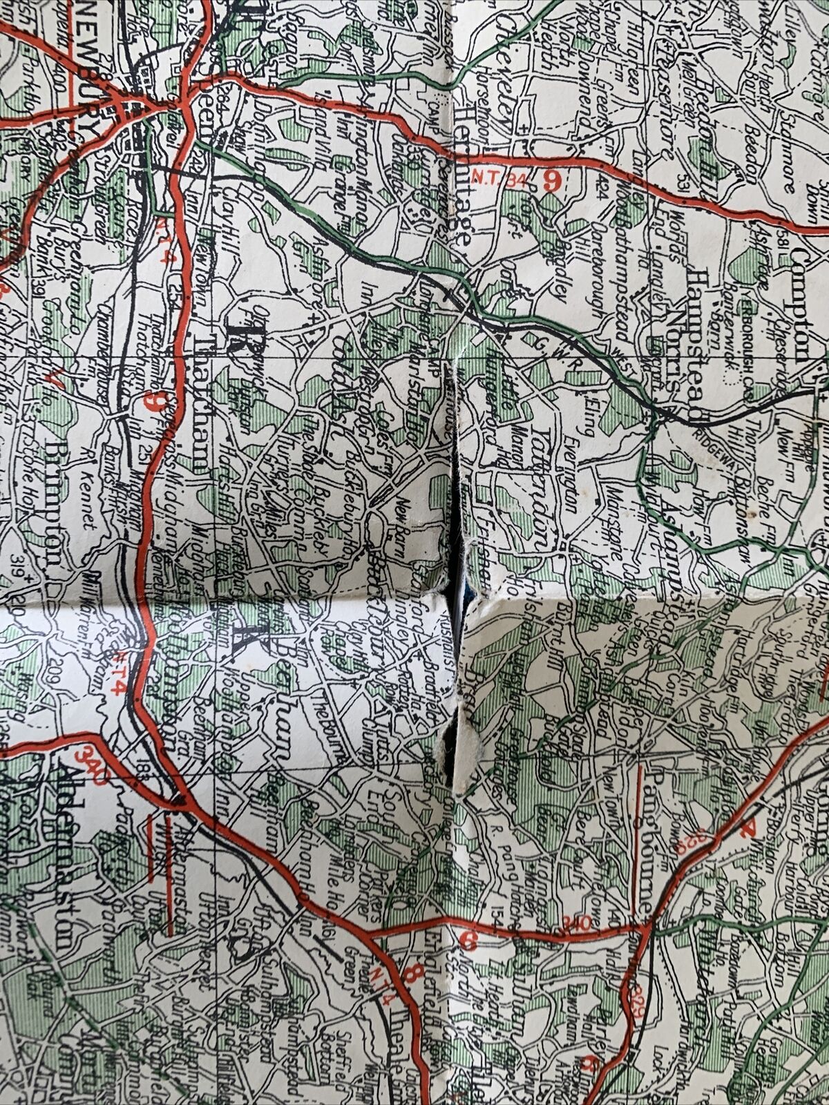 THAMES VALLEY 1960s? Geographia Map Plan Tatty But intact Guildford Oxford