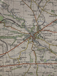 TEESDALE Ordnance Survey CLOTH Map 1955 Seventh Series Sheet 84 Barnard Castle