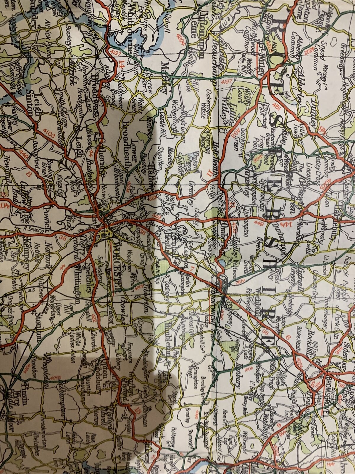 WEST MIDLANDS MAP 30 Miles Around BIRMINGHAM- GEOGRAPHIA 1950s?